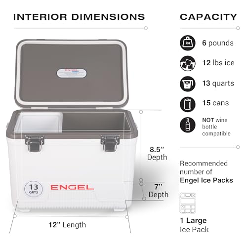 Engel 13qt Leak-Proof, Air Tight, Drybox Cooler and Small Hard Shell Lunchbox