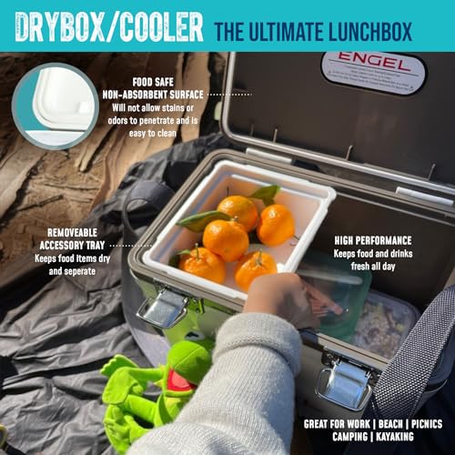 Engel 13qt Leak-Proof, Air Tight, Drybox Cooler and Small Hard Shell Lunchbox