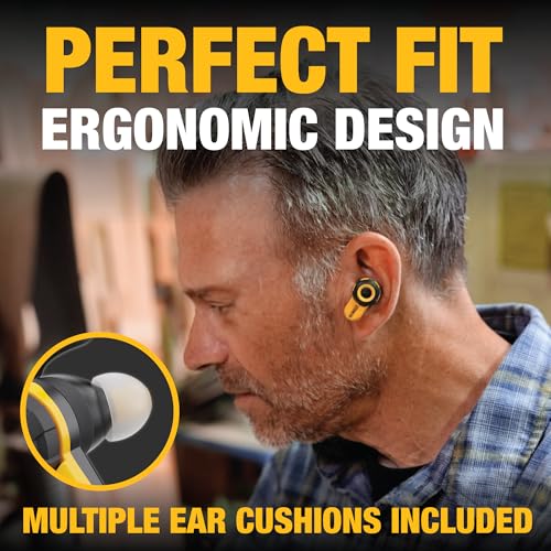 DEWALT Bluetooth Jobsite Pro X2 Earbuds, ANC, 38dB Noise Reduction, 10-Hour Runtime