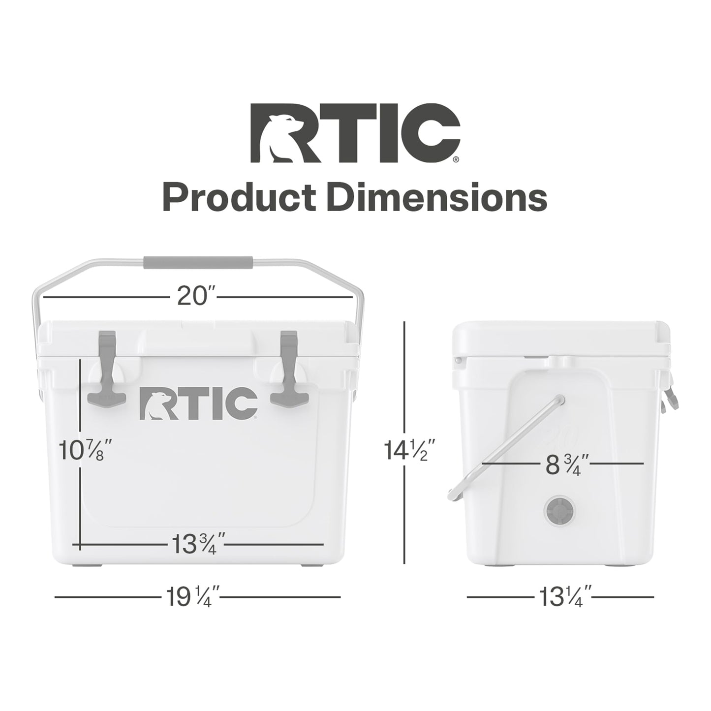 RTIC 20 QT Ultra-Tough Cooler Hard Insulated Portable Ice Chest Box