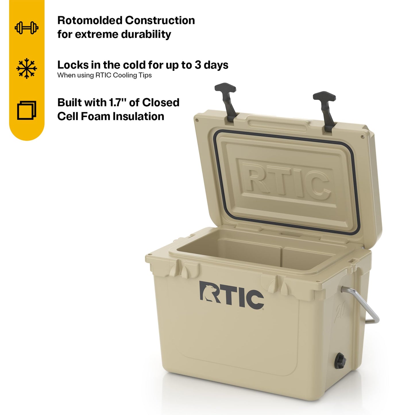 RTIC 20 QT Ultra-Tough Cooler Hard Insulated Portable Ice Chest Box