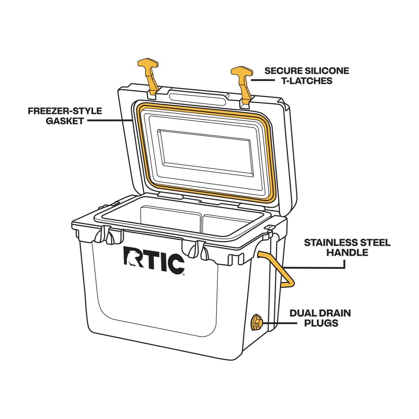 RTIC 20 QT Ultra-Tough Cooler Hard Insulated Portable Ice Chest Box
