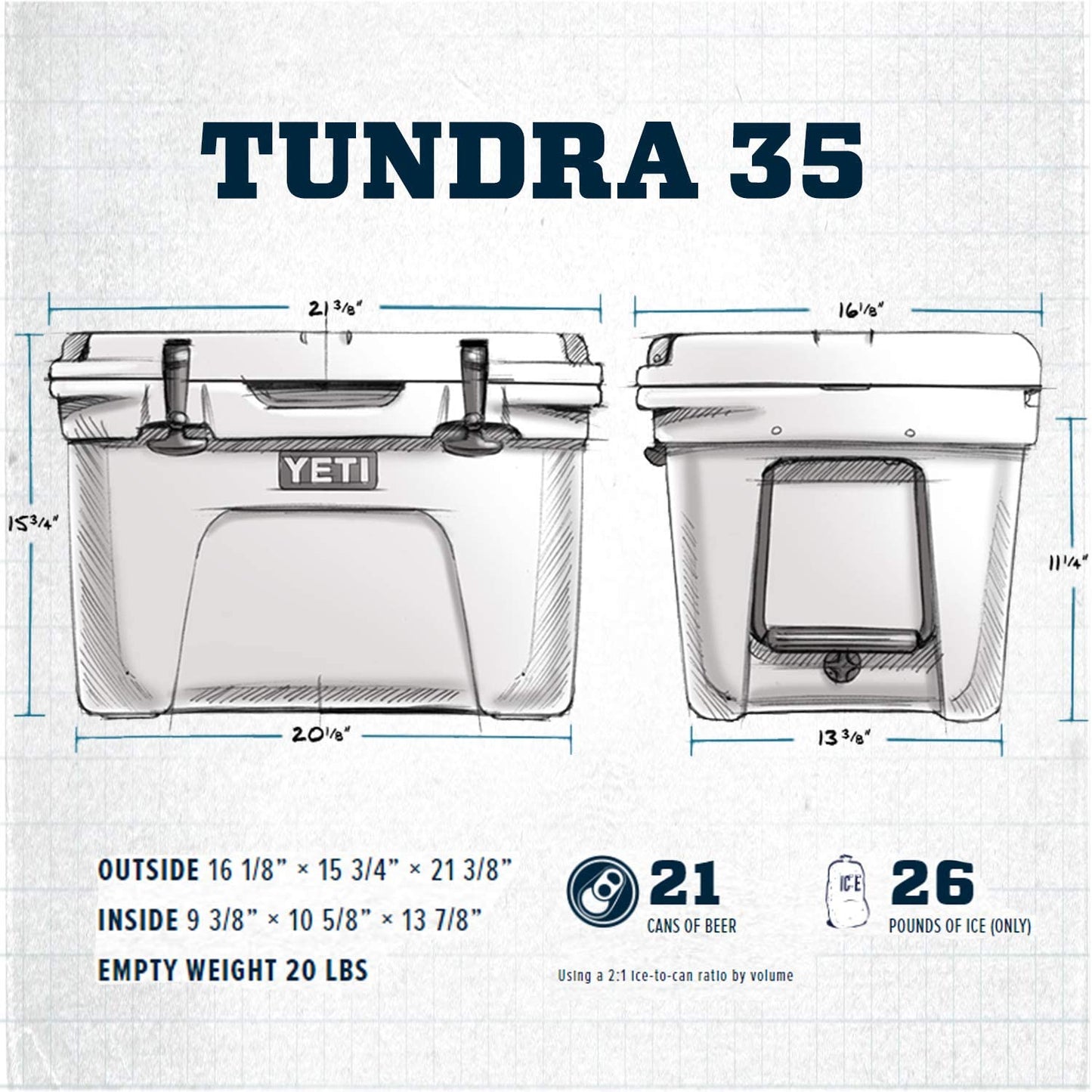 YETI Tundra 35 Cooler, White