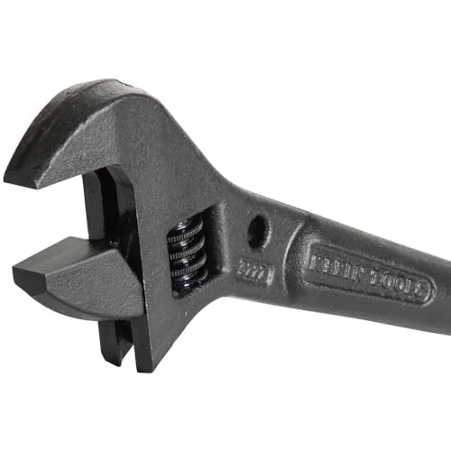 Klein Tools Extra Wide Adjustable Wrench, Made in USA, Construction Spud Wrench