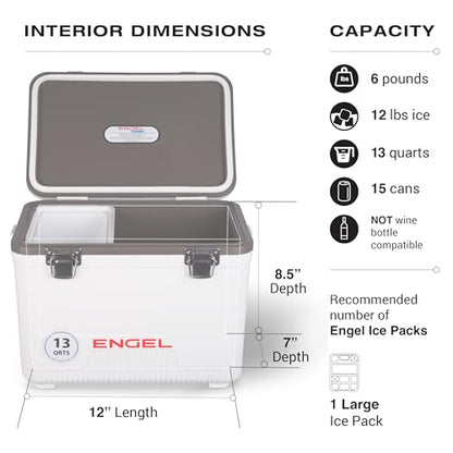 Engel  13qt Leak-Proof, Air Tight, Drybox Cooler and Small Hard Shell Lunchbox