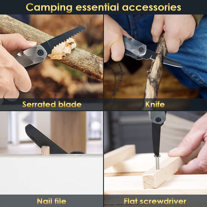 13-in-1 Multitool, Camping Accessories, Survival Hammer, Stocking Stuffer Gifts for Men, Women, Adults