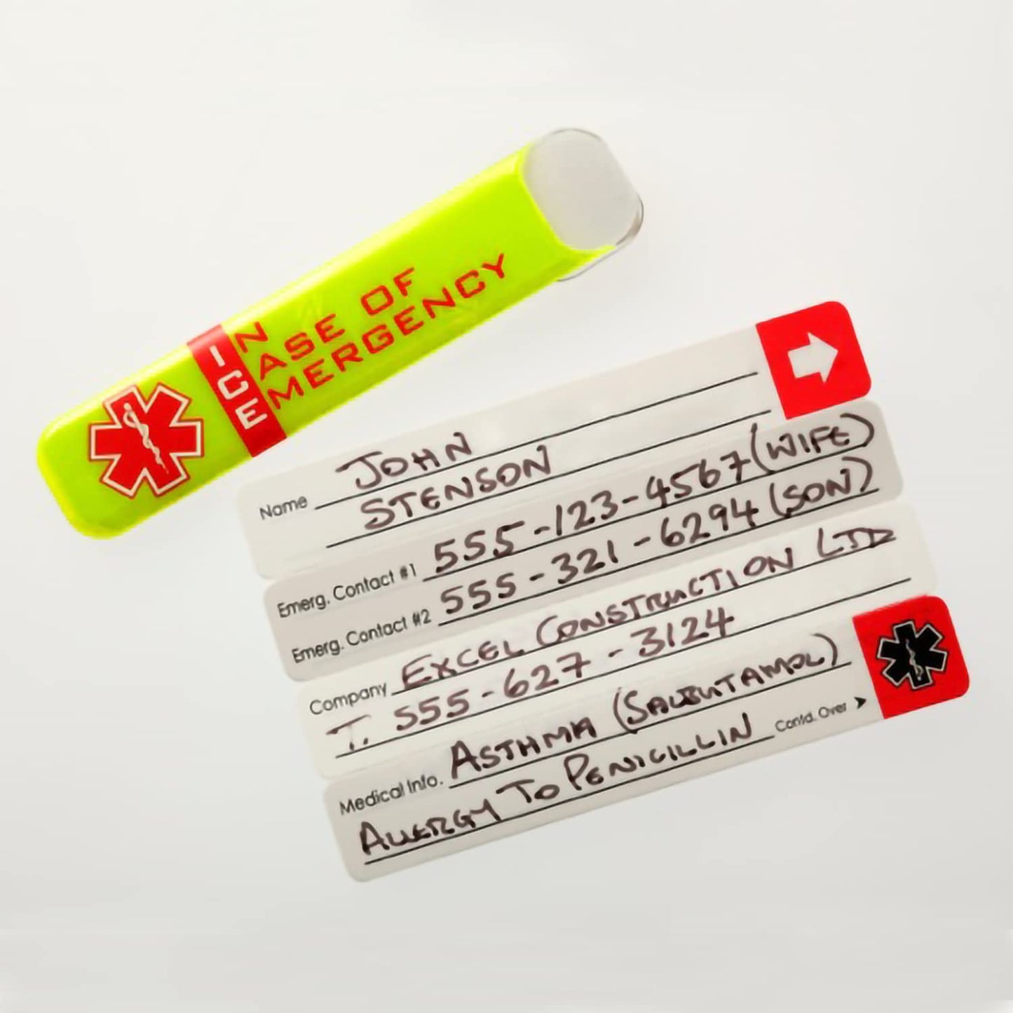 “in Case of Emergency” Worker ID Hard Hat Reflective Sticker