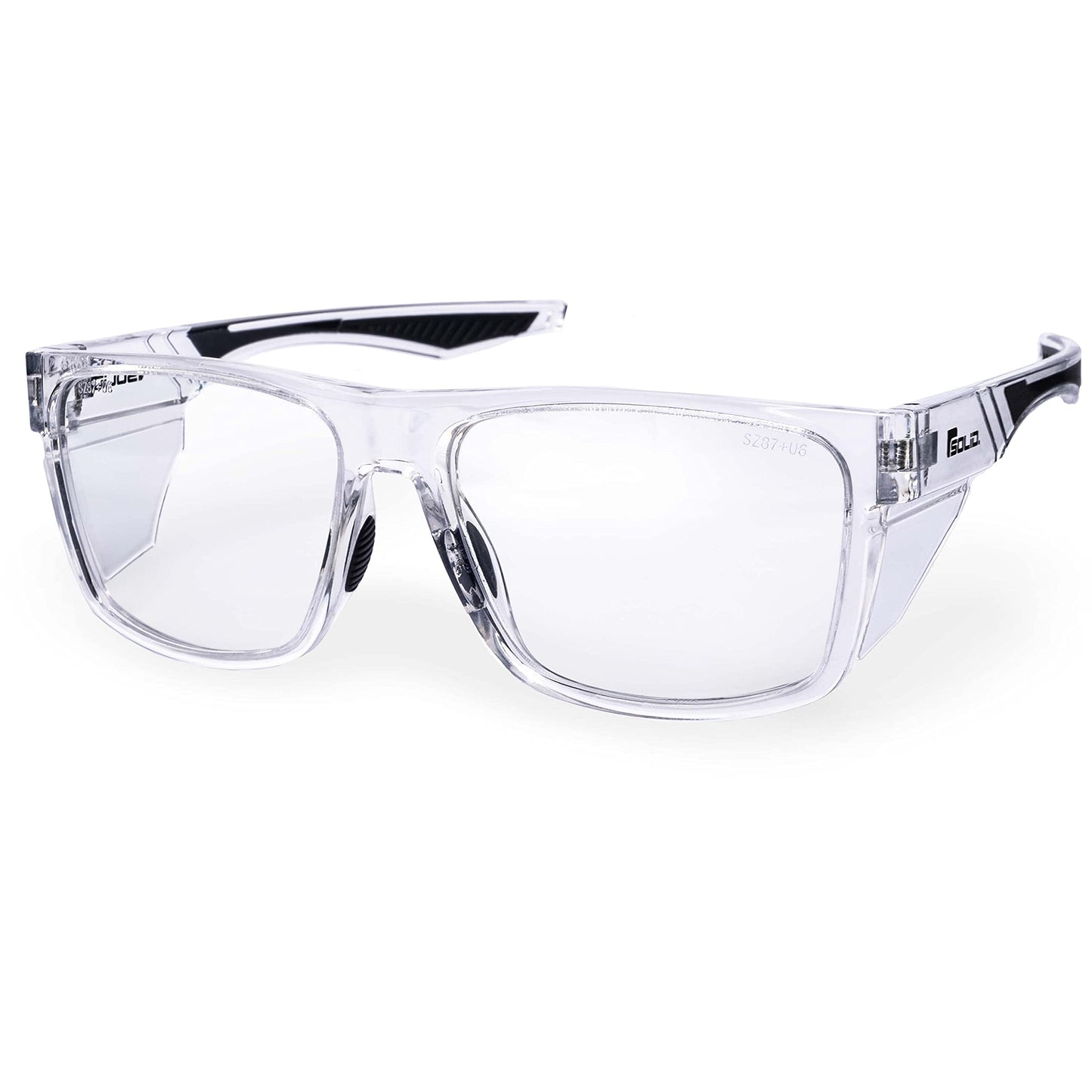 SolidWork Safety Glasses, Anti-Fog, Anti-Scratch, Clear Lens, Protective Eyewear