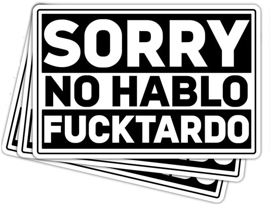 No Hablo Funny Hard Hat Sticker