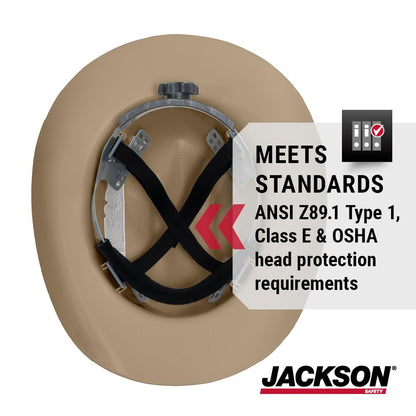 Jackson Safety Cowboy Hard Hat - Western Outlaw Style Construction Helmet with Full Brim Shade - ANSI Z89.1 & OSHA Compliant - (Multiple Colors)