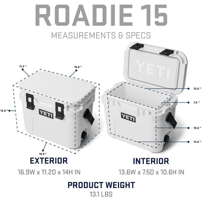 YETI Roadie 15 Hard Cooler with DoubleDuty Shoulder Strap