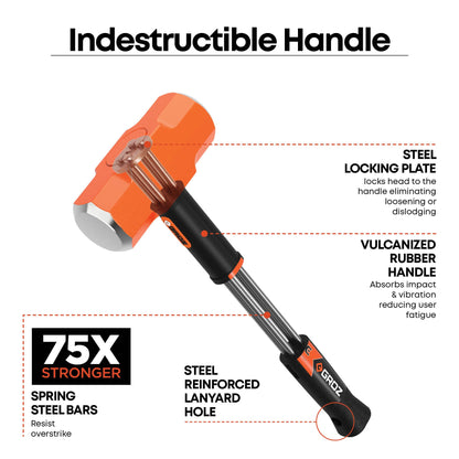 Groz 16" Indestructible Sledge Hammer, 8 lb