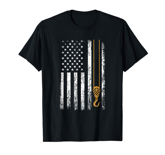 Crane Operator American Flag T-Shirt