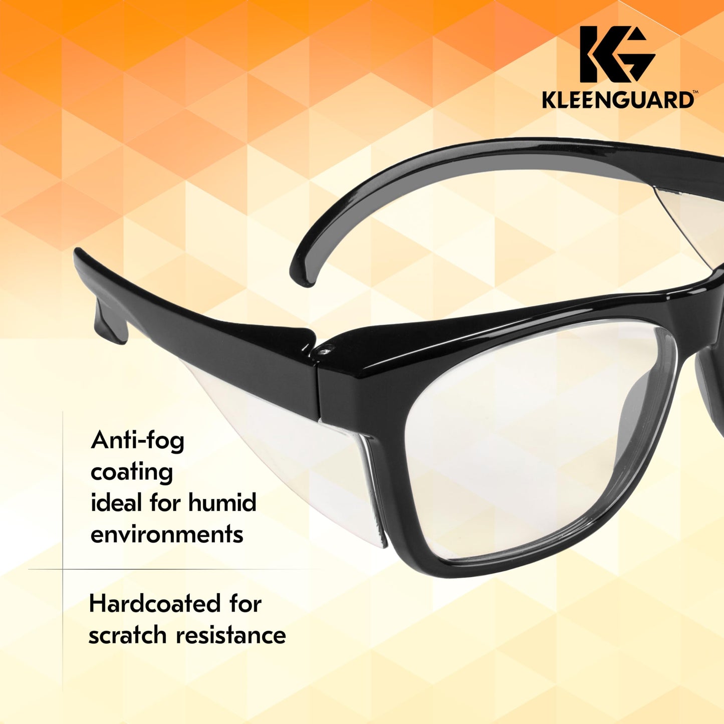 KLEENGUARD V30 Maverick Safety Glasses, Clear Lenses, Anti-Fog, Black Frame, Carrying Case