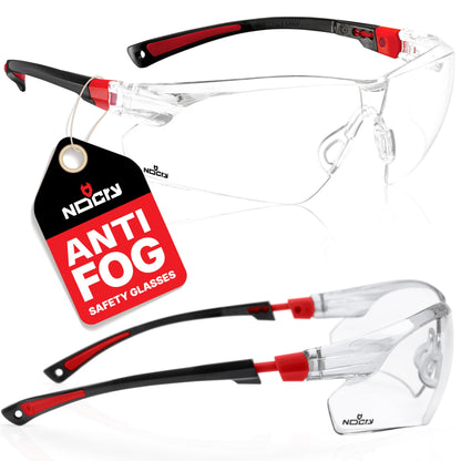 NoCry Clear Safety Glasses, Anti-Fog, Scratch-Resistant, ANSI Z87 Certified