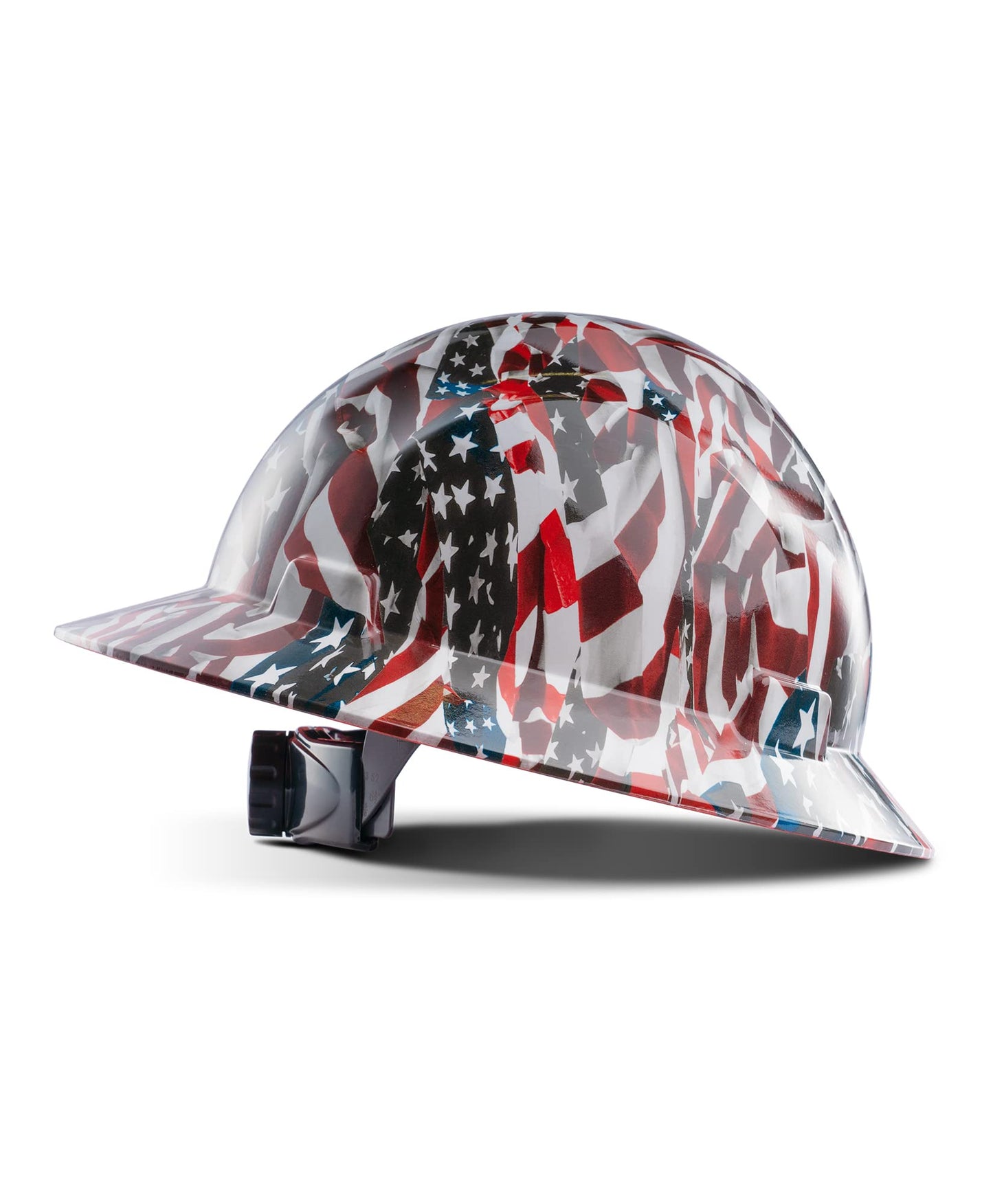 LANON Full Brim Hard Hat, OSHA Construction Work Approved, Premium American Flag Design