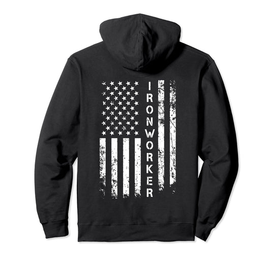 Patriotic Ironworker Pullover Hoodie