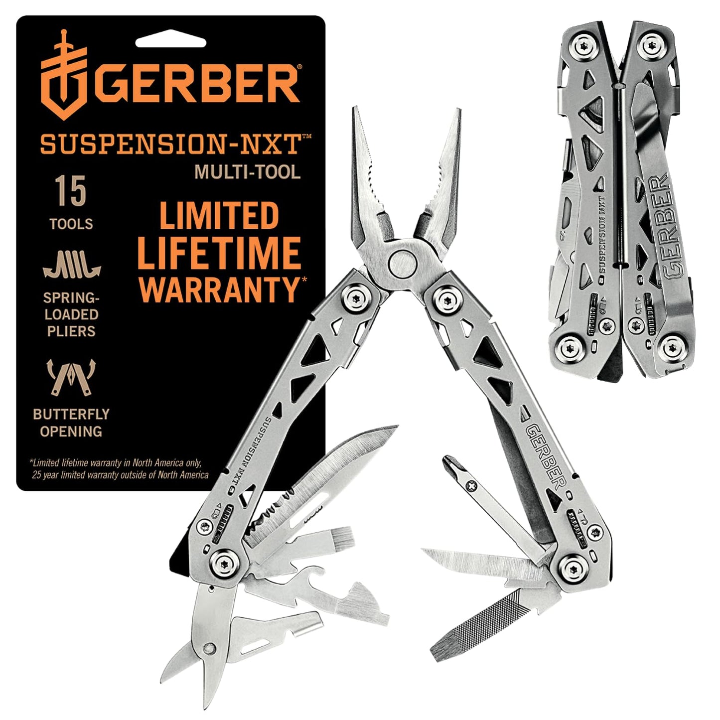 Gerber Suspension-NXT 15-in-1 Multi-Tool, Stainless Steel, Camping, Survival, Pocket Knife