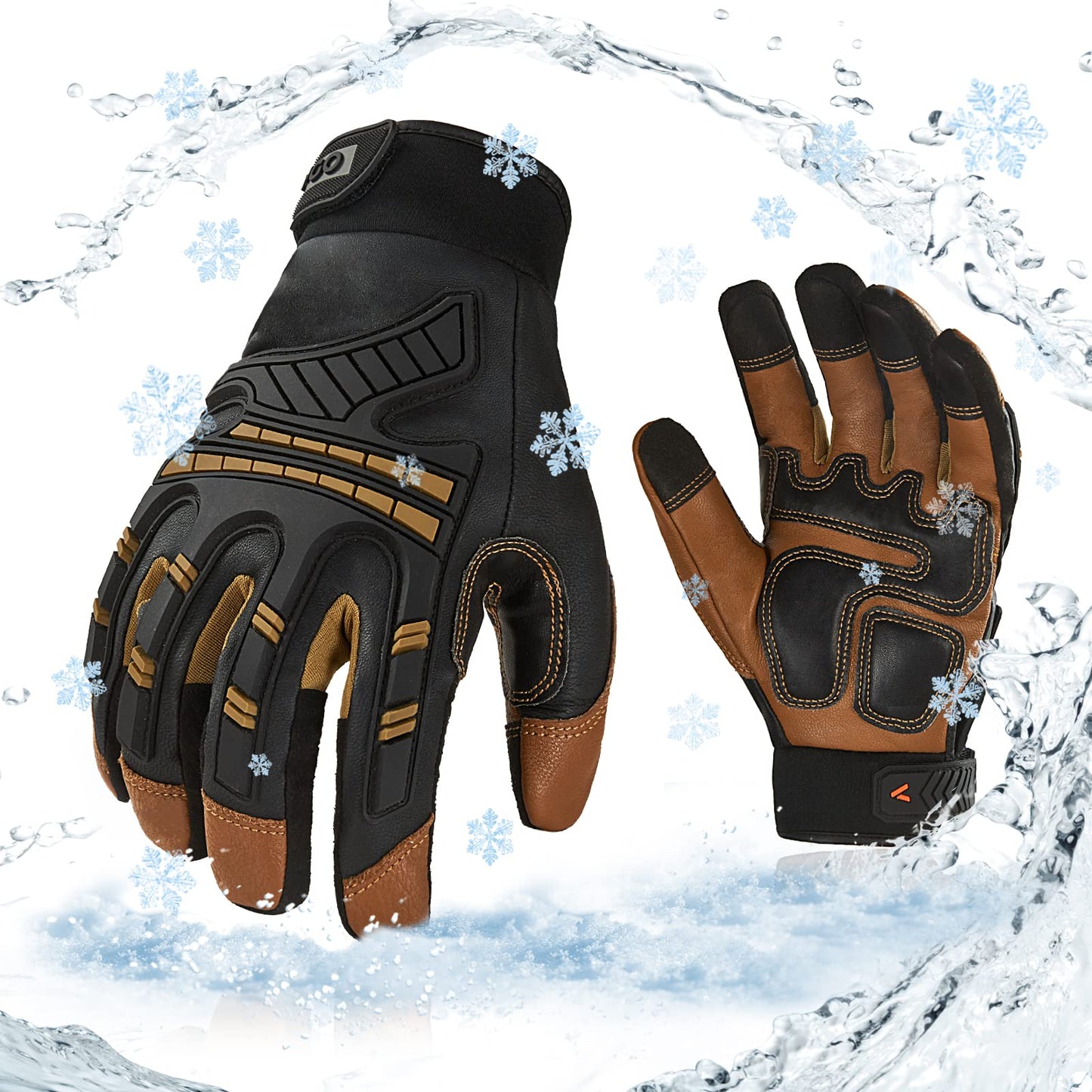 Vgo Waterproof Mechanic Glove, Anti-Vibration, Touchscreen, Heavy Duty, High Dexterity