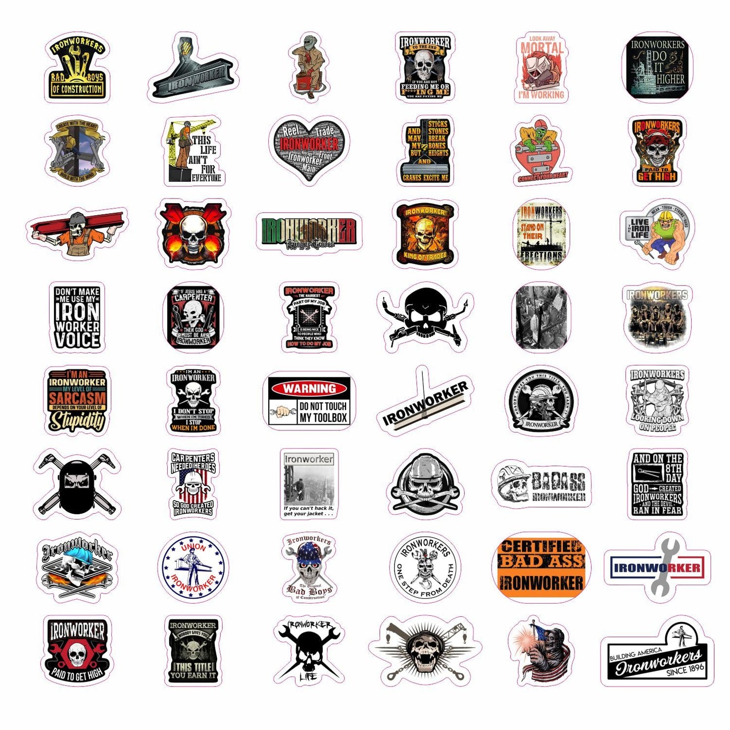 100Pcs Funny Ironworker Stickers for Hard Hat