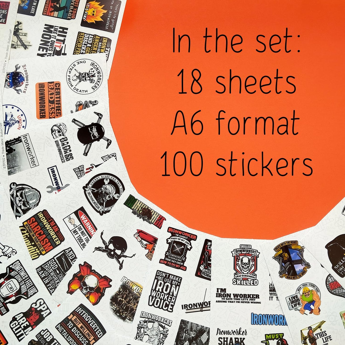 100Pcs Funny Ironworker Stickers for Hard Hat