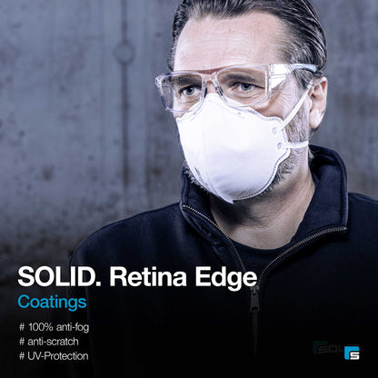 SolidWork Safety Glasses, Anti-Fog, Anti-Scratch, Clear Lens, Protective Eyewear